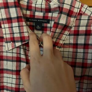 Banana Republic Red and Black Blouse
